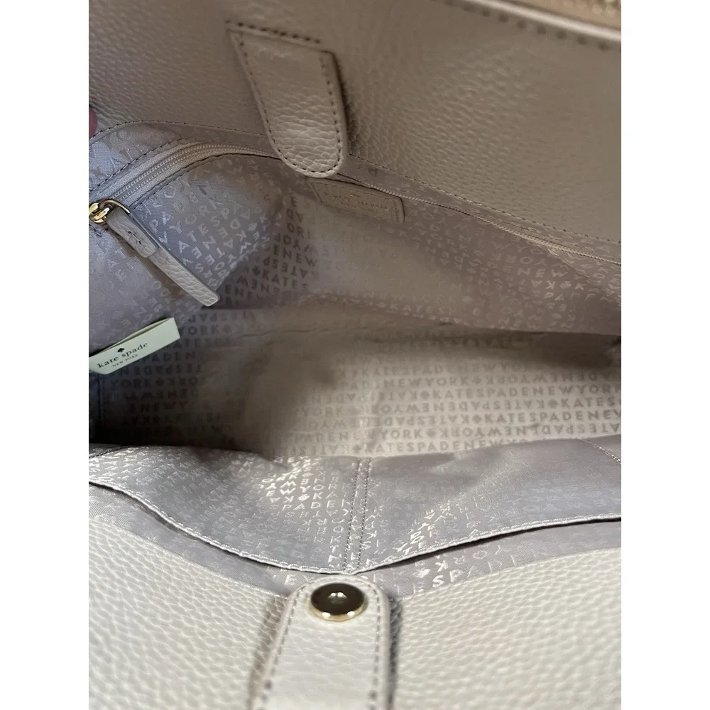 Kate Spade Kalen WKRU4074 Beige Pebbled Leather Satchel With Tassel Detail - Picture 9 of 11